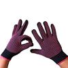 Venta al por mayor de fábrica punto doble cara silicona antideslizante guantes anti quemaduras rizador tratamiento térmico guantes para el cabello