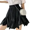 Falda Corta para Mujer Falda con Volantes Nueva de Verano para Mujer Versátil Adelgazante Cintura Alta Abullonada Falda de Corte A Falda Plisada