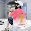 Camiseta de Verão Manga Curta 100% Algodão Estilo Coreano para Meninos 26 Novos Estilos Roupas Infantis Seção Fina Blusa Solta para Crianças de Tamanho Médio e Grande 6