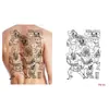 Tatuaje Temporal de Hierbas para Mitad de Espalda Pegatina Dragón Geisha Chhao Yun Pegatina de Tatuaje para Espalda Pegatina de Tatuaje Semi-Permanente de Jugo para Espalda