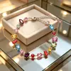 Pulseiras em cores de doce, pulseiras doces e versáteis transfronteiriças, joias elegantes e luxuosas de alta qualidade para mulheres, acessórios de moda, atacado do fabricante