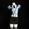 Lemon Story Ropa Interior Sexy Tentación Transparente Puro Deseo Vestido Bodycon Caliente Pasión de Cama Uniforme de Policía 9108