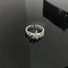 Anillo abierto de estrella para mujer, conjunto de moda, circonita de alta calidad, meteorito brillante, estrella de cinco puntas, anillo ajustable