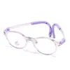 Lentes para Niños de Montura Redonda Lentes Anti Luz Azul Montura Suave TR90 Gafas para Estudiantes Lentes Planos Montura de Patillas Curvas 5399