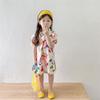 Vestido de Verano para Niñas Bebé Elegante Infantil Personalizado Moderno Marca Coreana Solapa Grafiti Dibujos Animados Arcoíris Vestido de Princesa