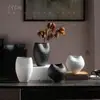 Creativo Nuevo Jarrón Simple Hidropónico Cerámica Sala de Estar Gama Alta Arreglo de Flores Secas Decoración Artística para el Hogar Adornos