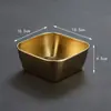 Plato de bocadillos fritos de acero inoxidable al estilo coreano, canasta de papas fritas, plato de verduras para barbacoa, olla caliente dorada creativa, plato pequeño de carne crujiente