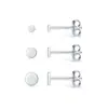 Pendientes de Plata de Ley S925 Estilo Coreano de Moda Pieza Redonda Lisa Múltiples Tamaños Pendientes para Mujer Diseño Sencillo de Nicho Pendientes Clásicos