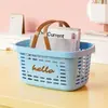 Cesta de Ducha de Plástico para Baño Cesta de Almacenamiento para Baño Hogar Hueca Cesta Escurridora de Frutas y Verduras Cesta de Baño Simple de Mano