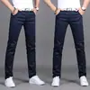 Calças casuais masculinas primavera e verão 2019, calças coreanas slim fit, calças casuais retas de cintura média, calças masculinas, atacado