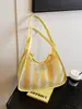 Bolso de Hombro para Mujer Estilo Coreano Ins Bolso Tejido a Rayas Gran Capacidad Bolso de Hombro para Debajo del Brazo para Mujer Bolso de Moda para el Trabajo para Mujer