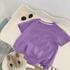 Coreia do Sul Roupa Infantil Verão Camiseta de Manga Curta para Meninas Algodão Estampa de Urso Estilo Coreano Camiseta Casual Fofa para Meninas Camisa de Manga Curta