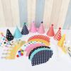 Sombrero de Cumpleaños para Niños Pom-Pom Lunares Sombrero de Fiesta Bebé Primer Año Luna Llena Accesorios para Fotos Sombrero Corona Venta al por Mayor Padre-Hijo