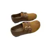 Otoño 2026 Nuevo Bean Bean Retro Hebilla Doble Birken Mary Gamuza Cuero Genuino Zapatos Suela Gruesa Mágica Aumentador de Altura Zapatos Individuales Mujer
