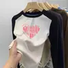 Camiseta de Manga Larga de Felpa para Niñas Ropa Otoño/Invierno Niños Medianos y Grandes Bloque de Color Cuello Redondo Top Cálido para Capas