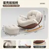 Cadeira de Balanço Reclinável para Adultos, Adequada para Dormir, Design de Casca de Ovo na Cor Creme, Cadeira de Lazer para Varanda e Casa, Sofá Preguiçoso para Sala de Estar