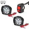 Luz LED para Coche de WJ Luz Frontal Externa para Coche Eléctrico Motocicleta Tira de 9 LEDs Interruptor Luz Frontal Bombilla Grande Luz de Espejo