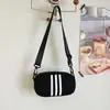 Bolsa Pequena Porta-Moedas de Celular com Listras Leves para Mulheres 2026 Nova Clássica Versátil Tecido de Nylon Bolsa de Ombro Único Transversal Tendência