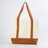 Bolsa de Lona Ecológica para Presente com Alças Reforçadas Personalizadas, Bolsa de Ombro de Lona Grande Capacidade para Compras com Impressão de Logo Personalizado