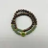 Pulseira Dara Gankar 0.6+ Jade Sintético Múltiplos Círculos Estilo Chinês Personalizada Casal Retrô Masculina e Feminina Contas Budistas Joias