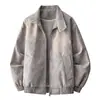 Jaqueta bomber casual retrô americana de alta qualidade para casais, jaqueta de couro PU estilo Hong Kong, jaqueta de couro com lapela masculina