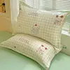 Fundas de almohada de algodón puro, un par, 48X74 Funda de almohada individual, 100% algodón, Adecuadas para todas las estaciones, Funda interior para cojín del hogar, Pieza individual 2