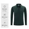 Camisas polo de manga comprida para primavera e outono, camisetas gola polo de cor sólida, roupas com estampa personalizada para cultura corporativa, uniformes de trabalho com logotipo