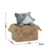 Caja de Papel con Micro Paisaje para Coche, Figura de Gato, Muñeco de Dibujos Animados Pidiendo un Abrazo, Decoración Personalizada para el Tablero del Coche