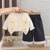 Conjunto Nuevo de Primavera y Otoño para Niñas 2026, Elegante Conjunto de Tres Piezas de Otoño para Bebés con Suéter de Flores 3D, Tendencia al por Mayor para Bebés y Niños