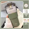 Taza de café de acero inoxidable, taza térmica, taza grande con popote, vaso de agua de aspecto elegante para niñas, vaso para hielo que mantiene el frío para hombres