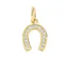 Péndulo de Herradura de Venta Caliente Transfronterizo Color que no se decolora Circonita Cobre Chapado en Oro Real Pulsera Collar en Forma de U Accesorios de Joyería DIY