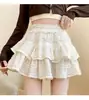Falda de Encaje Estilo Ballet para Mujer Primavera Temprana y Otoño 2025 Nueva Falda de Capas Falda Abullonada Cintura Alta Adelgazante Falda de Princesa
