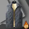 Colete Elegante para Comércio Exterior Estilo Outono Inverno Veludo Plus Espessado Confortável Quente Colete de Lã de Cordeiro Gola Alta Colete Jaqueta Masculino
