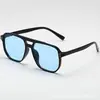 Óculos de sol de feixe duplo retrô transfronteiriços moda simples óculos de sol de armação grande ins óculos oceânicos personalizados por atacado
