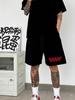 Pantalones cortos deportivos con estampados sencillos y modernos de estilo americano para hombre, diseño fino de verano, holgados y casuales de calle.