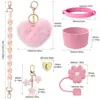 Artículo Popular Transfronterizo: Accesorios para la Copa Stanley, Tapa de Popote de Flor, Correa de Transporte, Funda de Silicona para Vaso, Set de Vaso con Hielo y Pompón
