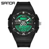 Reloj transfronterizo Sanda moda juvenil casual para hombres y mujeres estudiantes de secundaria impermeable doble pantalla reloj despertador reloj al por mayor