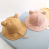 Sombrero de pescador para niños, estilo coreano, para hombres y mujeres, con orejas de gato de dibujos animados, informal, para primavera y verano, color sólido
