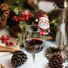 Decoración de etiqueta para copa de vino de fiesta navideña transfronteriza TX, decoración acrílica de Papá Noel y ciervo, suministros al por mayor