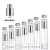 Frasco de Loção de Vidro Transparente Frasco Spray de Perfume Frasco de Base com Pressão com Cabeça de Bomba Frascos Cosméticos Portáteis