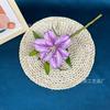 3D una flor dos capullos W Lirio película de impresión 3D flor de lirio arreglo floral para salón de bodas decoración del hogar flor de lirio de simulación