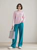 Estética Relaxante! Tricô Feminino Gola Redonda Ponto Floral 100% Lã Pulôver Outono Inverno Camisa Básica Solta