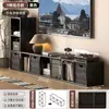 Armário preto com padrão de grade, estilo nórdico, adequado para salas de estar pequenas, armário de armazenamento de chão, quarto, e pode ser combinado com um rack de TV