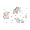 Pegatinas de Pared Autoadhesivas de Elefante con Estrellas Lindas de Dibujos Animados Estilo Ins para Habitación Infantil, Dormitorio, Sala de Estar Pegatina Decorativa ZN0913F