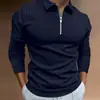 Camisa Polo Masculina de Manga Longa 2026 Estampa Digital Top Masculino Listrado Zíper AliExpress Amazon Exclusivo Transfronteiriço