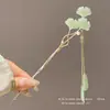 Pasador de Pelo con Borla de Bambú Verde Guofeng para Mujer, Sensación de Alta Gama, Pasador de Disco para el Cabello, Pasador de Pelo Hanfu con Movimiento de Pasos, Pasador de Pelo Polygonatum Odoratum, Accesorio para la Cabeza con Sensación Fresca para Mujer