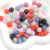 10 cuentas sueltas de resina con diseño de cielo estrellado y finas cuentas de manzana brillantes, hechas a mano, para pulseras, collares, accesorios, cadena para teléfono móvil.
