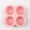 Forma de Bolo Assadeira de Cozinha Doméstica 4 Conectada Cilíndrica Bolo Mousse Forma de Silicone DIY Assadeira Forma de Pudim