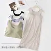 Vestido Longo Polly Jia Fox Feminino Sem Mangas Peça Única Anti-impacto Tamanho Grande com Bojo Para Usar por Cima Roupa de Casa Camisola