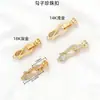 Banho de Ouro 18K Cor Duradoura Microincrustado Zircônia Coração Formato Trevo de Quatro Folhas Fecho de Pérola Acessórios de Joias DIY Feitos à Mão Fecho de Pérola Osmanthus